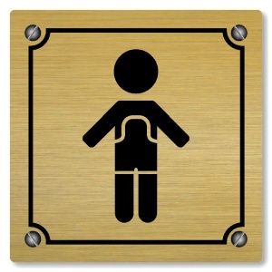 WC chlapci, 100x100mm, zlatá, Kansas